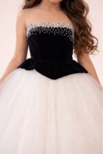 Girls Black & Ivory Princess Party Gown | Kids Wedding Dress - Image 4
