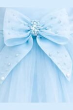 Girls Blue Princess Party Dress with Bow | Kids Birthday Tulle Dress - Image 4