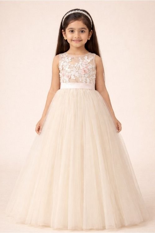 18 Girls Brown Party Dress Kids Birthday Tulle Princess Dress (Copy) - Image 1