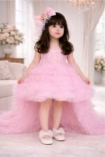 Girls Pink High-Low Birthday Dress