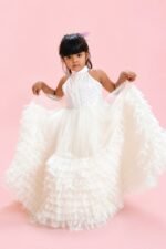 Girls Princess Party Gown | Kids Layered Tulle Wedding Dress - Image 4