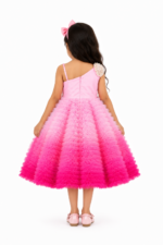 Girls Pink Barbie Style Birthday Dress - Image 2