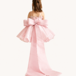Girls Detachable Double Bow Ribbon Trail Back Extension | Luxury Dress Accessory
