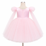 Girls Pink Floral Embellished Party Gown Dress - Image 2